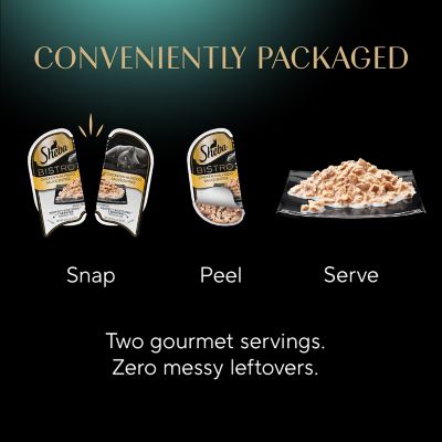 Image showing  PERFECT PORTIONS Bistro Adult Wet Cat Food, Chicken in Alfredo Sauce Entree, (24) 2.6 oz. Twin-Pack Trays