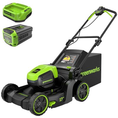 Greenworks 60V 17 in. Cordless Battery Push Lawn Mower with 4.0Ah Battery & Charger