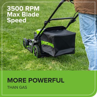 Image showing  60V 17 in. Cordless Battery Push Lawn Mower with 4.0Ah Battery & Charger