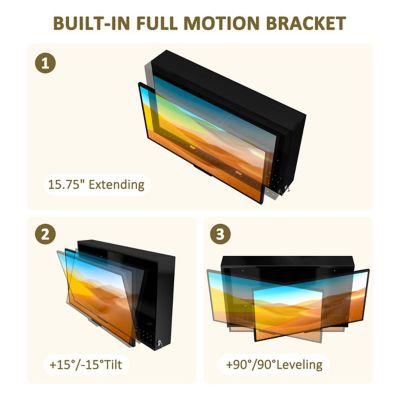 Image showing  60 in. W Wooden Outdoor TV Cover For Maximum 65 in. TV with Wall Mounting Bracket