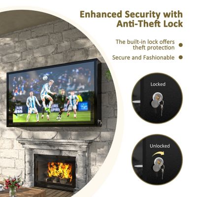 Image showing  60 in. W Wooden Outdoor TV Cover For Maximum 65 in. TV with Wall Mounting Bracket