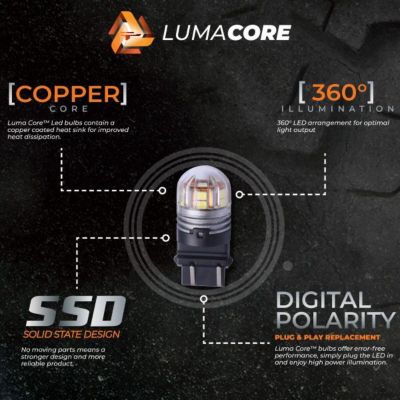 Image showing  LumaCore 7443 Red, Pair (x3 Strobe with Bright Stop), HC7443R