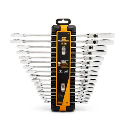 Image showing  16 pc. 90T 12 Point Flex Head Ratcheting Combination Metric Wrench Set