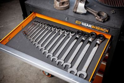 Image showing  16 pc. 90T 12 Point Metric Reversible Ratcheting Wrench Set