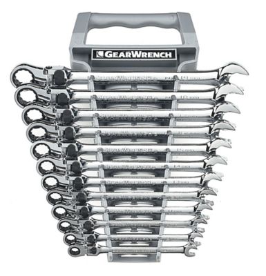 Image showing  12 pc. 72T 12 Point XL Locking Flex Head Ratcheting Combination Metric Wrench Set