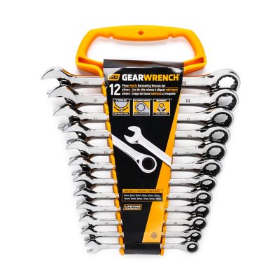 Image showing 6 th GEARWRENCH 12 pc. 72T 12 Point Ratcheting Combination Metric Wrench Set
