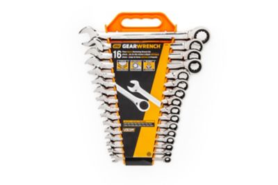 Image showing 8 th GEARWRENCH 16 pc. 72T 12 Point Ratcheting Combination Metric Wrench Set
