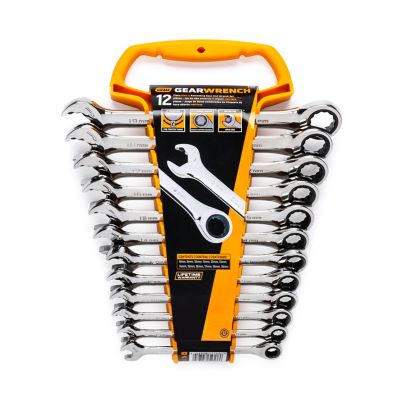 Image showing  12 pc. 72T 12 Point Open End Ratcheting Metric Wrench Set