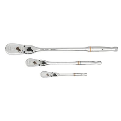 GEARWRENCH 3 pc. 1/4 in., 3/8 in. and 1/2 in. Drive 90T Locking Flex Head Teardrop Ratchet Set