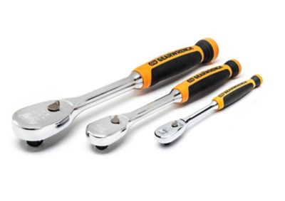 Image showing  3 pc. 1/4 in., 3/8 in. and 1/2 in. Drive 90T Dual Material Teardrop Ratchet Set