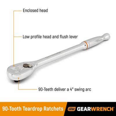 Image showing  2 pc. 1/4 in. and 3/8 in. Drive 90T Long Handle Teardrop Ratchet Set
