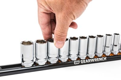 Image showing  1/2 in. Drive Magnetic Socket Rail Includes 14 Clips