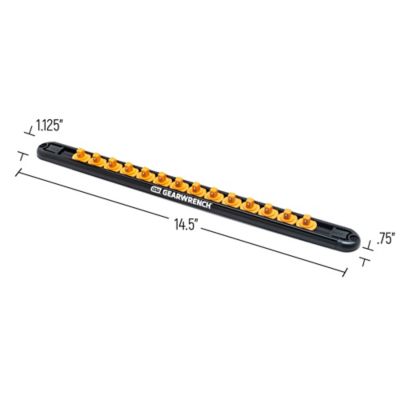 Image showing  1/4 in. Drive Magnetic Socket Rail Includes 14 Clips