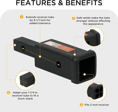 Image showing 5 th Rockland 1.25 in. to 2 in. Hitch Receiver Adapter
