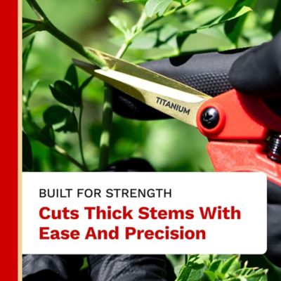 Image showing  6 in. Titanium Curved Blade Pruner, Premium Quality with Ambidextrous Low Profile Handles (1-Pack)