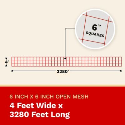 Image showing  4 ft. x 3280 ft. Heavy-Duty Garden Trellis Netting, 6 in Mesh Squares (1-Pack)
