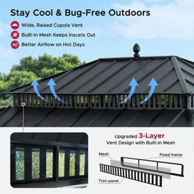 Image showing  16 ft. x 12 ft. Kingston Hardtop Rectangular Gazebo