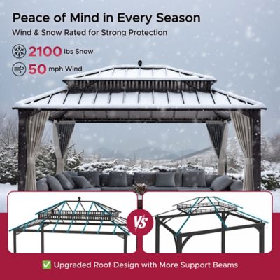 Image showing  16 ft. x 12 ft. Kingston Hardtop Rectangular Gazebo