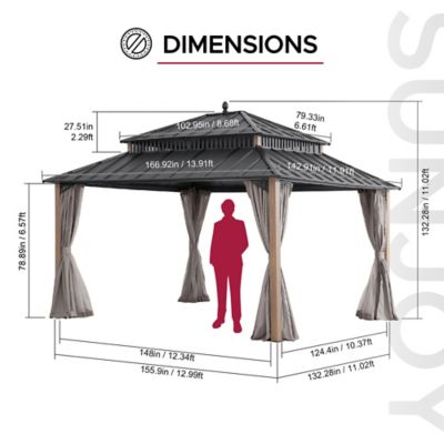 Image showing  14 ft. x 12 ft. Kingston Hardtop Rectangular Gazebo