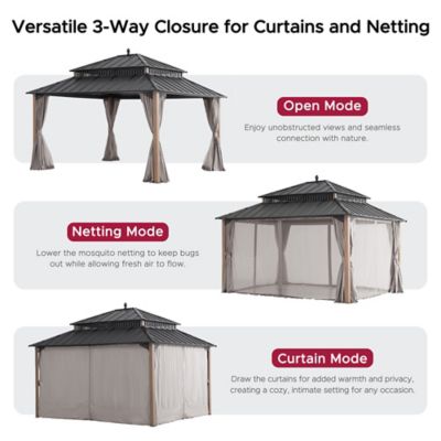 Image showing  14 ft. x 12 ft. Kingston Hardtop Rectangular Gazebo