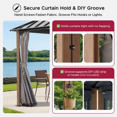 Image showing 6 th Sunjoy 14 ft. x 12 ft. Kingston Hardtop Rectangular Gazebo