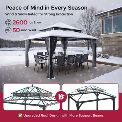 Image showing 7 th Sunjoy 14 ft. x 12 ft. Kingston Hardtop Rectangular Gazebo