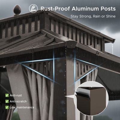 Image showing 6 th Sunjoy 14 ft. x 12 ft. Kingston Hardtop Rectangular Gazebo