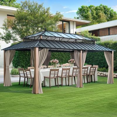 Image showing  20 ft. x 12 ft. Kingston PC Top Rectangular Gazebo