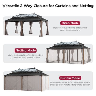 Image showing  20 ft. x 12 ft. Kingston PC Top Rectangular Gazebo