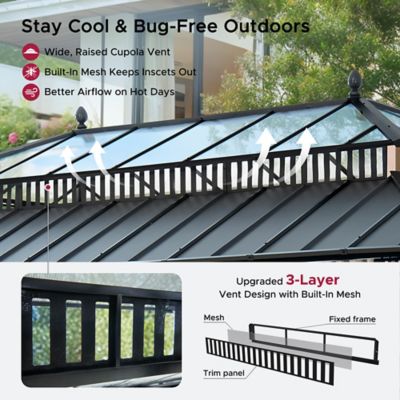 Image showing 5 th Sunjoy 20 ft. x 12 ft. Kingston PC Top Rectangular Gazebo