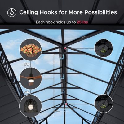 Image showing 6 th Sunjoy 20 ft. x 12 ft. Kingston PC Top Rectangular Gazebo