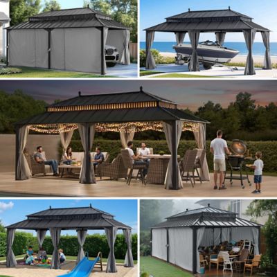 Image showing  20 ft. x 12 ft Kingston Hardtop Rectangular Gazebo