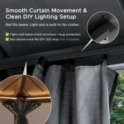 Image showing 6 th Sunjoy 20 ft. x 12 ft Kingston Hardtop Rectangular Gazebo