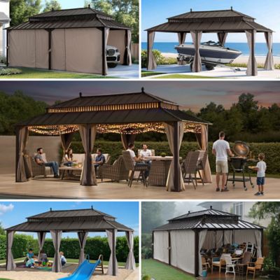 Image showing  20 ft. x 12 ft Kingston Hardtop Rectangular Gazebo