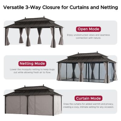 Image showing 8 th Sunjoy 20 ft. x 12 ft Kingston Hardtop Rectangular Gazebo