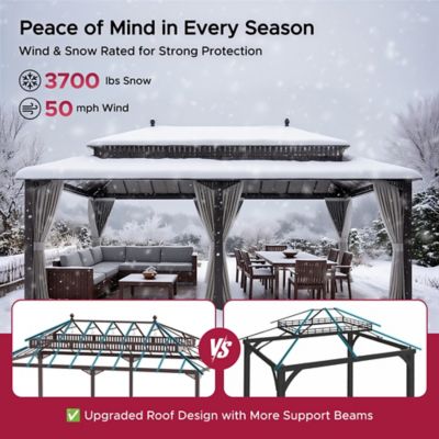 Image showing 9 th Sunjoy 20 ft. x 12 ft Kingston Hardtop Rectangular Gazebo