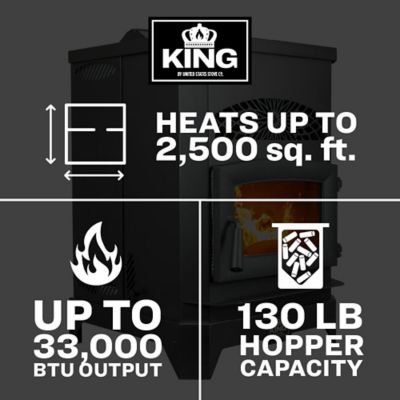 Image showing  2500 sq. ft. Wi-Fi Pellet Stove, 130 lb. Hopper Size