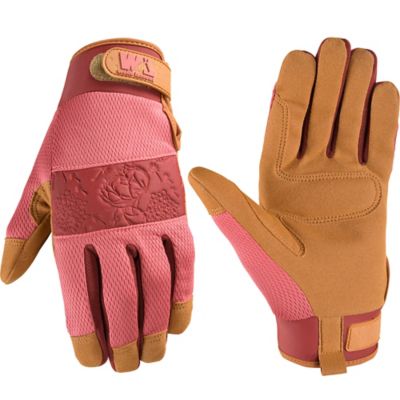 Wells Lamont Women's Floral Embossed Synthetic Leather Gloves