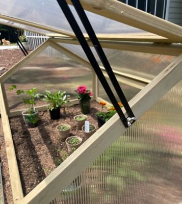 Image showing 8 th Garden Craft Wooden Frame Two-Door Greenhouse