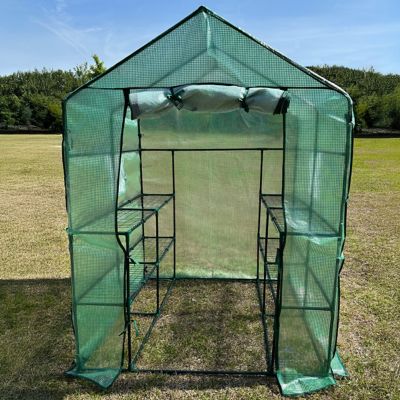 Image showing  Walk-in Greenhouse with Shelves