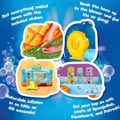 Image showing  SpongeBob Inflatable Bounce House for Kids with Air Blower, Stakes & Repair Kit