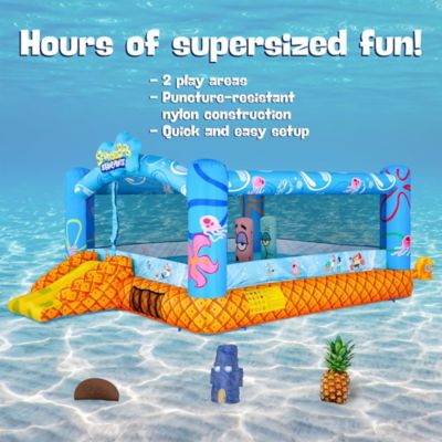 Image showing  SpongeBob Inflatable Bounce House for Kids with Air Blower, Stakes & Repair Kit