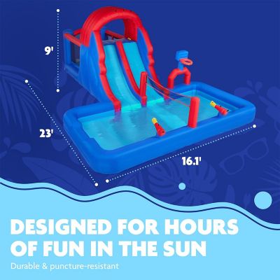 Image showing  Ultra All-Play Inflatable Water Slide Park with Bounce House, Volley Net & Deep Pool