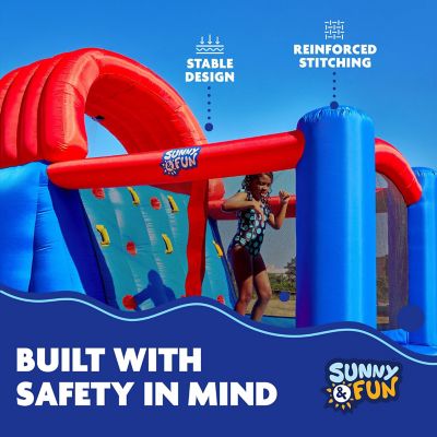 Image showing  Ultra All-Play Inflatable Water Slide Park with Bounce House, Volley Net & Deep Pool