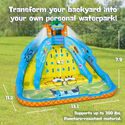 Image showing  SpongeBob Ultra Climber Inflatable Water Slide with Climbing Wall, Two Slides & More!