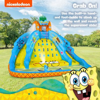 Image showing 5 th Sunny & Fun SpongeBob Ultra Climber Inflatable Water Slide with Climbing Wall, Two Slides & More!