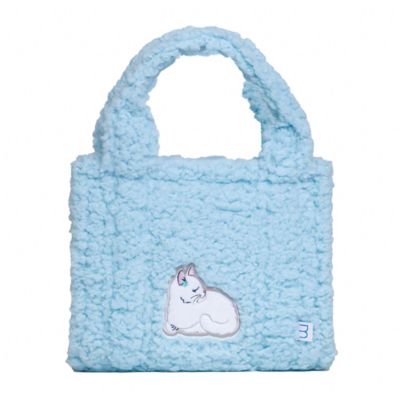 mimish Sherpa Tote Bag - Cozy, Colorful & Convertible with Matching Coin Purse - Sweet Cats