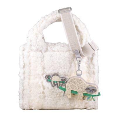 Image showing  Sherpa Tote Bag - Cozy, Colorful & Convertible with Matching Coin Purse - Lounging Sloth