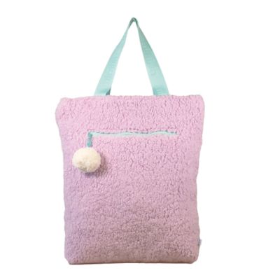 mimish Snuggle Tote XL - The Oversized Sherpa Tote Bag for Sleepovers - Violet Dream