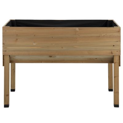 GroundWork Wood Raised Garden Planter, 48 in. x 24 in.